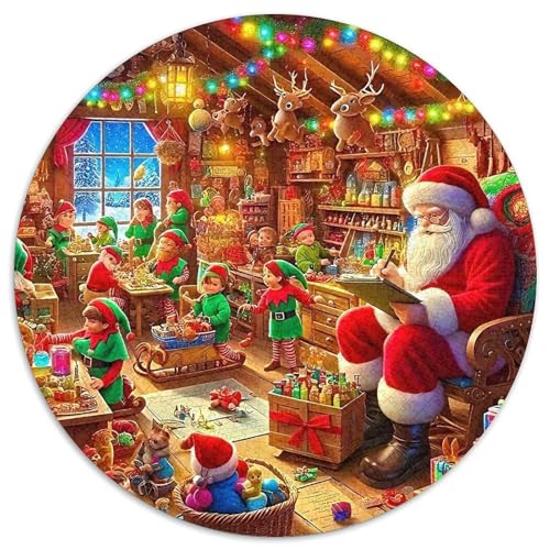 WeihnachtenPuzzles 1000 Teile Für Erwachsene Rund WeihnachtsmannKreative Herausforderungs-Familiendekorationen1000pcs (67.5x67.5cm) von TDSNKAVHB