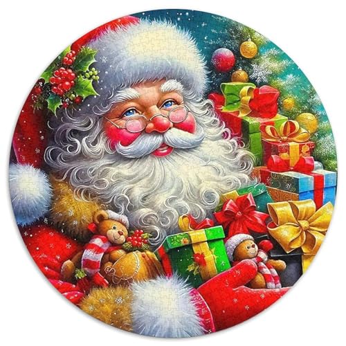 WeihnachtenPuzzles 1000 Teile Für Erwachsene Und Kinder Rund WeihnachtsmannKreatives Herausforderungsspielzeug-Geschenk1000pcs (67.5x67.5cm) von TDSNKAVHB
