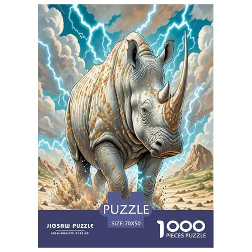 Weiße Nashörner1000 Pieces Jigsaw Puzzles for Adults and Kids Family Game Challenging Home Decors Great Gift Idea70x50cm/1000pcs von TDSNKAVHB