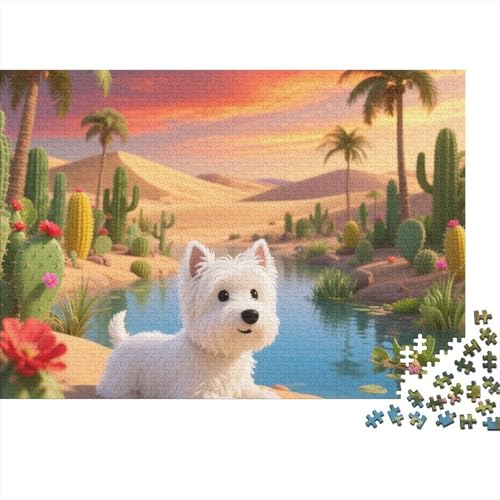 West Highland Weißer Terrier Jigsaw 1000 Piece Challenge Spielzeug niedlich Haustier Erwachsene Und Kinder Educational Gaming Home Decoration Unique Gift1000pcs (75x50cm) von TDSNKAVHB