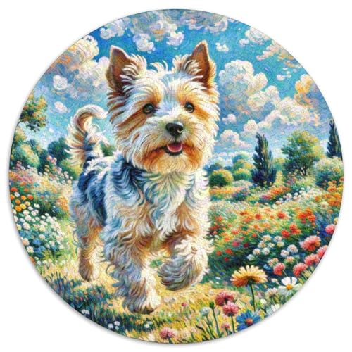 West Highland Weißer TerrierJigsaw Puzzles 1000 Pieces for Adults Kids Round niedlich HaustiersCreative Challenge Family Decorations1000pcs (67.5x67.5cm) von TDSNKAVHB