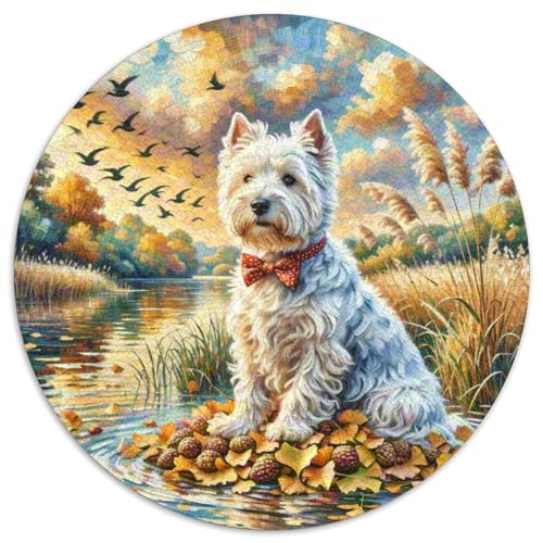 West Highland Weißer TerrierJigsaw Puzzles 1000 Pieces for Adults Kids Round spektakulärCreative Challenging Toys Gift1000pcs (67.5x67.5cm) von TDSNKAVHB