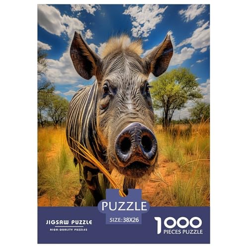 Wildschwein Puzzle 1000-teilige Schwer Puzzle Spielzeug Pädagogisches Spiel Impossible Herausforderung Spielzeug Für Erwachsene Und Kinder in Bewährter 38x26cm/1000pcs von TDSNKAVHB