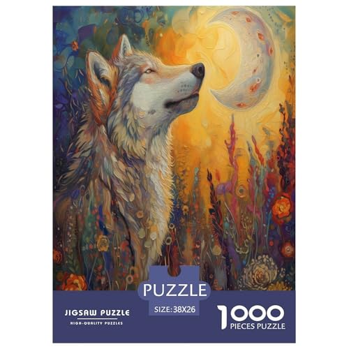 Wolf Puzzle 1000 Teile Schwer Puzzle Spielzeug Lernspiel Impossible Herausforderung Spielzeug Für Erwachsene Und Kinder Ab 12 Jahren 38x26cm/1000pcs von TDSNKAVHB