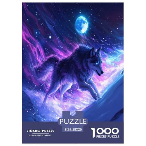 Wolf Puzzles 1000 Teile Schwer Puzzle Spielzeug Pädagogisches Spiel Impossible Herausforderungsspielzeug Für Erwachsene Und Kinder in Bewährter 38x26cm/1000pcs von TDSNKAVHB