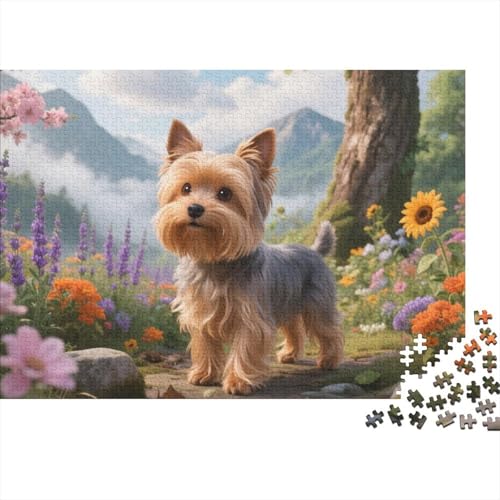 Yorkshire Terrier Puzzle-Spiel 1000 Pieces Challenge Spielzeug niedlich Haustier Erwachsener Educational Gaming Home Decoration Unique Gift1000pcs (75x50cm) von TDSNKAVHB