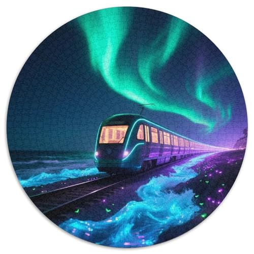 ZugJigsaw Puzzle 1000 Pieces for Adults Kids Round AuroraCreative Challenge Toys Gift1000pcs (67.5x67.5cm) von TDSNKAVHB