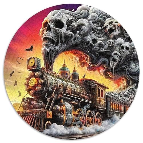 ZugPuzzle 1000 Teile Für Erwachsene Rund HalloweenKreatives Herausforderndes Spielzeug-Geschenk1000pcs (67.5x67.5cm) von TDSNKAVHB