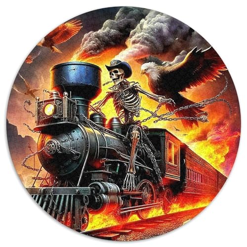 ZugPuzzle 1000 Teile Für Erwachsene Und Kinder Rund HalloweenKreatives Herausforderndes Spielzeug-Geschenk1000pcs (67.5x67.5cm) von TDSNKAVHB