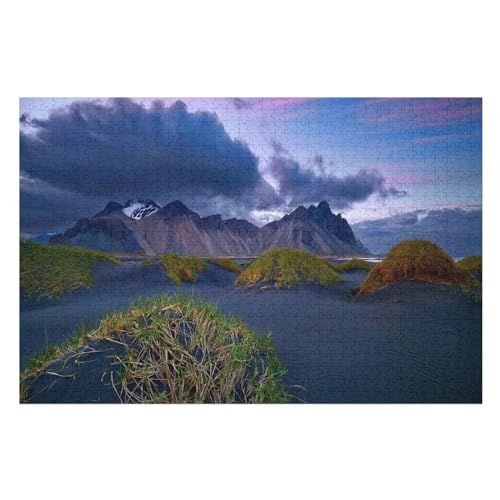 Klassische Puzzle für Erwachsene Teenager Freizeit Spaß Spiel Spielzeug Geeignet， Mountains, Grass, Dark Clouds, ，Lernspielzeug FüR Kinder Holz 75x50 von TDXYz