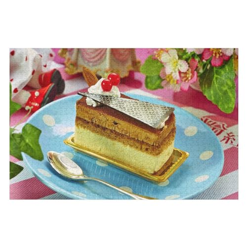 Klassische Puzzle für Erwachsene Teenager Freizeit Spaß Spiel Spielzeug Geeignet，One Slice Cake, Chocolate, Cream, Dessert，，Lernspielzeug FüR Kinder Papier 52x38 von TDXYz