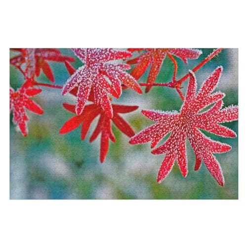 Klassische Puzzle für Erwachsene Teenager Freizeit Spaß Spiel Spielzeug Geeignet，Red Geranium Leaves, ，Lernspielzeug FüR Kinder Holz 75x50 von TDXYz