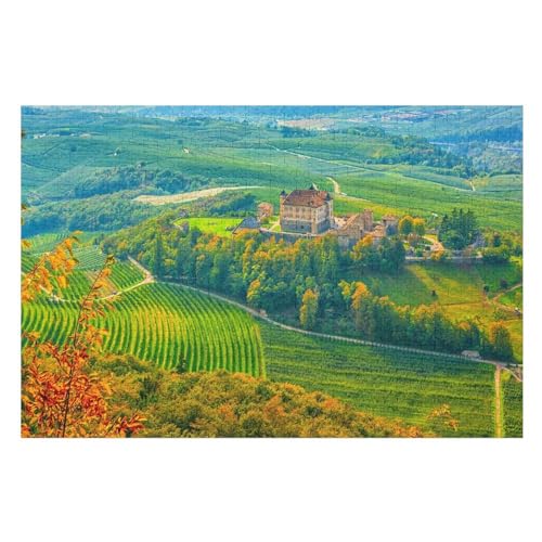 Puzzle für Erwachsene und Kinder ab 14 Jahren, 1000 StüCk，Trees Fields Countryside，，Lernspielzeug FüR Kinder Holz 75x50 von TDXYz