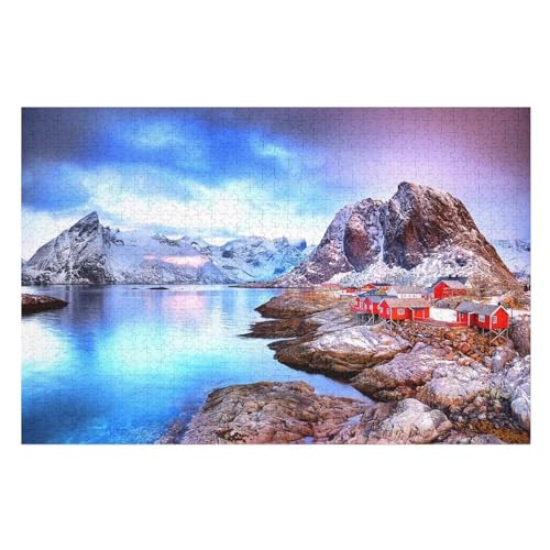 für Familie Freunde Dekorativ，1000 StüCk，, Mountains Town Winter Snow sea，，Lernspielzeug FüR Kinder Holz 75x50 von TDXYz