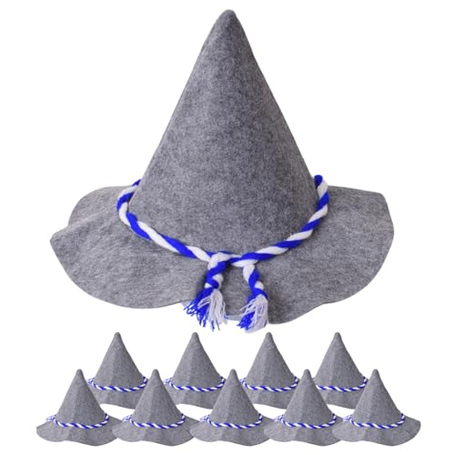 TE-Trend 10 Stück Seppelhut Filzhut - Blau-Weiße Kordel, Ideal für Oktoberfest, Volksfeste, Wiesn, Hüttengaudi, Trachtenhut als Herren Outfit grau TE-Trend 10 Stück Seppelhut Filzhut - Blau-Weiße Kordel, Ideal für Oktoberfest, Volksfeste, Wiesn, Hüttengaudi, Trachtenhut als Herren Outfit grau von TE-Trend