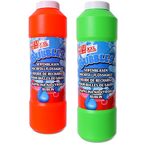 TE-Trend 2 Stück Seifenblasen Lösung Seife Seifenblasenflüssigkeit Nachfüllflasche Bubble Soap 1250 ml TE-Trend 2 Stück Seifenblasen Lösung Seife Seifenblasenflüssigkeit Nachfüllflasche Bubble Soap 1250 ml von TE-Trend