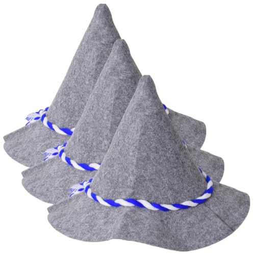 TE-Trend 3 Stück Seppelhut Filzhut - Blau-Weiße Kordel, Ideal für Oktoberfest, Volksfeste, Wiesn, Hüttengaudi, Trachtenhut als Herren Outfit grau TE-Trend 3 Stück Seppelhut Filzhut - Blau-Weiße Kordel, Ideal für Oktoberfest, Volksfeste, Wiesn, Hüttengaudi, Trachtenhut als Herren Outfit grau von TE-Trend