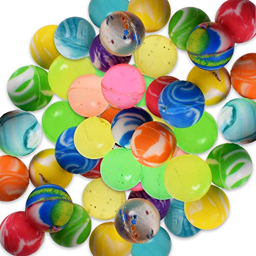 TE-Trend 50 Stück Flummis Bouncy Ball Set Springball Dopsball Hüpfball Mitgebsel Gummiball 20mm Gummibälle Mehrfarbig von TE-Trend