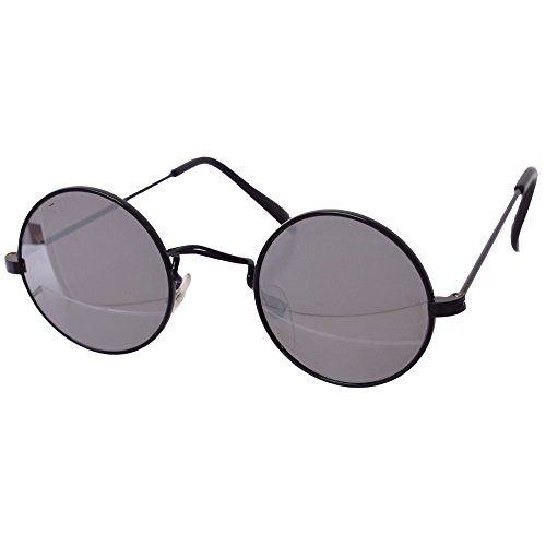TE-Trend 70er Hippie Karneval Brille rund schwarz verspiegelt Kostüm Zubehör Partybrille Flower Power Lennon Osborne TE-Trend 70er Hippie Karneval Brille rund schwarz verspiegelt Kostüm Zubehör Partybrille Flower Power Lennon Osborne von TE-Trend