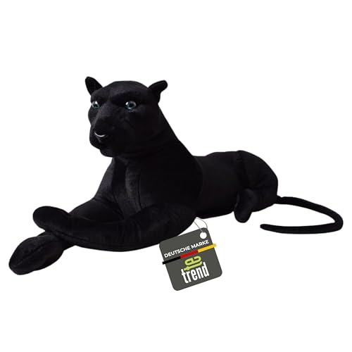 TE-Trend Panther Kuscheltier XXL Plüschtier Stofftier Raubkatze Großkatze Deko Figur Geschenk Spielzeug 80cm Schwarz von TE-Trend