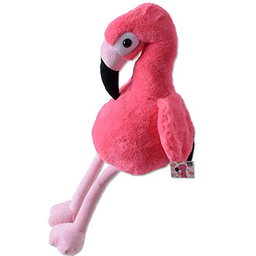 TE-Trend Plüschtier Plüsch Stofftier Flamingo Kuscheltier Deko Vogel Schlenkertier 30cm hoch Pink Schwarz von TE-Trend