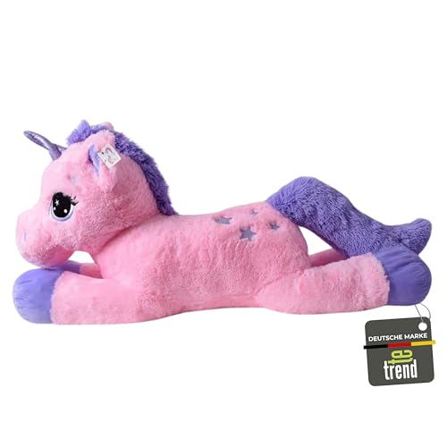 TE-Trend XXL Einhorn Kuscheltier 110cm, EIN süßes Rosa Riesen Plüschtier mit lila Glitzerhorn für Kinder zum Spielen oder zur Dekoration TE-Trend XXL Einhorn Kuscheltier 110cm, EIN süßes Rosa Riesen Plüschtier mit lila Glitzerhorn für Kinder zum Spielen oder zur Dekoration von TE-Trend