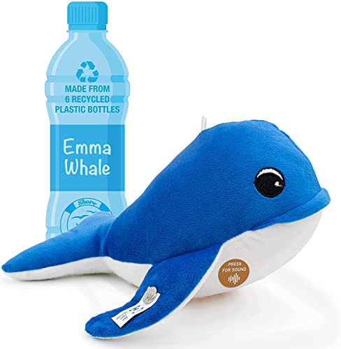 TE-Trend Wal Kuscheltier Emma mit dem Sound der Wale Walfisch Baby Whale Plüschtier Stofftier 30cm aus 6 recycelten Plastikflaschen hergestellt von TE-Trend