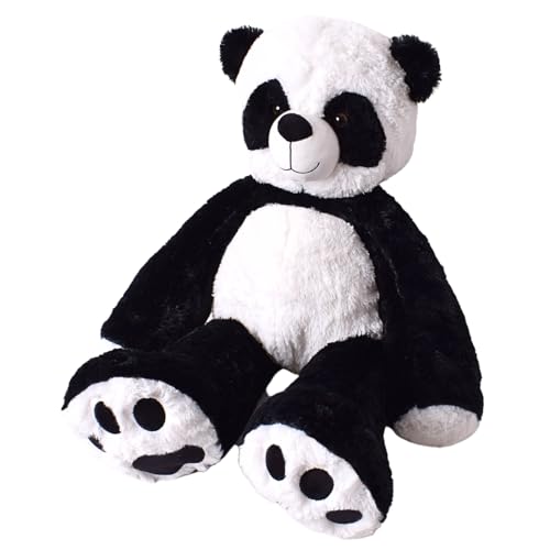 TE-Trend XXL Panda Kuscheltier Bär Teddybär 100 cm, Hochwertiges Plüsch, EIN tolles Geschenk für Kinder und Erwachsene, Riesen Teddy für EIN unvergleichliches Kuschelvergnügen und liebevolle Momente. von TE-Trend