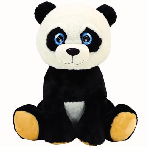 TE-Trend XXL Panda Plüschtier, 75cm groß, Kuscheltier mit funkelnden blauen Augen, weiche Qualität, für liebevolle Umarmungen und als treuer Weggefährte, glückliche Stunden von TE-Trend