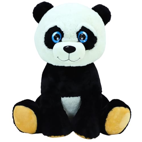 TE-Trend XXL Pandabär, 50cm – Das perfekte Kuscheltier für alle Lebenslagen, ob als Freund, Geschenk oder zum Kuscheln. Mit seinen blauen Glitzeraugen und dem weichen Fell Macht er jeden glücklich von TE-Trend