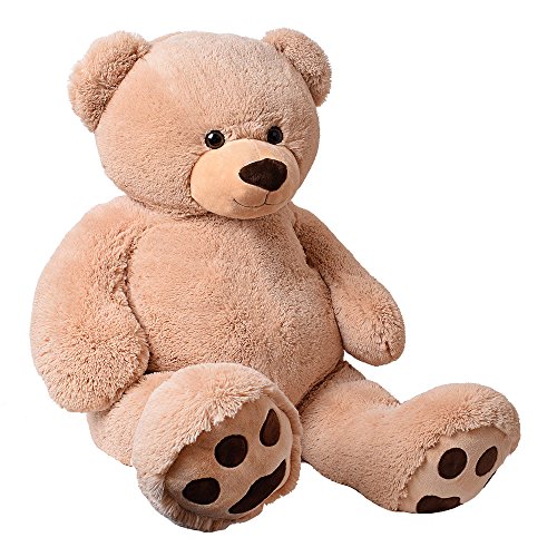 TE-Trend XXL Teddybär Plüschtier 135cm - Kuscheliger Riesen Teddy mit gestickten Tatzen für Kinder und Erwachsene - Weicher Plüschbär in Braun von TE-Trend