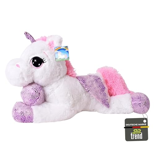 TE-Trend Flauschiges Stoffeinhorn 60 cm - perfektes Plüscheinhorn für kuschelige Stunden & magische Abenteuer - Zauberhaftes Kuscheleinhorn - Einhorn-Kuscheltier für kreative unvergessliche Momente von TE-Trend