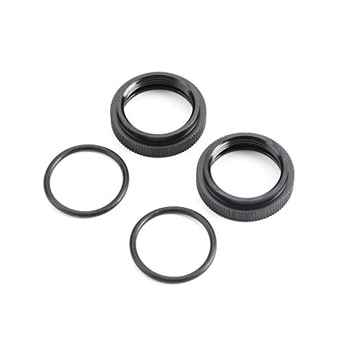 Shock Adjuster Nut with O-ring, Aluminum Black (2): 5B, 5T, MINI WRC von TLR