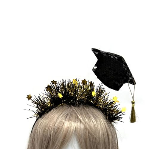 Hut für Schulstudenten, Abschlusshut, Kopfbedeckung, Lametta, Kopfbedeckung, Bachelorhut, Universitätsabschluss, Haarreif, Kopfbedeckung von TEBI