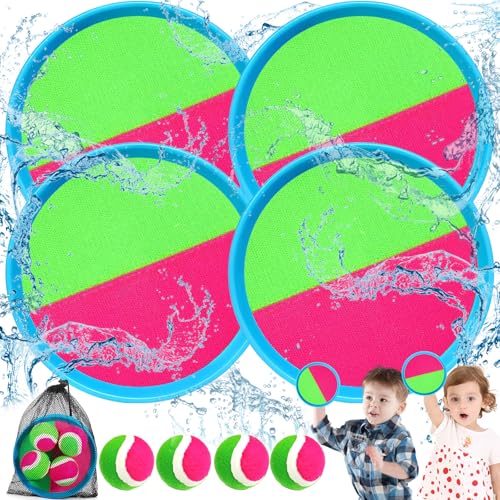TEBOKHAD Klettballspiel Klettball Strand Spielzeug für Draußen Kinder ab 3 4 5 6,Leichtes Gewicht Wurfspiel Klettspiel Wurf Spiel Kinder Erwachsene mit 4 Fangscheiben 4 Bälle für Partys, Gärten, Meer TEBOKHAD Klettballspiel Klettball Strand Spielzeug für Draußen Kinder ab 3 4 5 6,Leichtes Gewicht Wurfspiel Klettspiel Wurf Spiel Kinder Erwachsene mit 4 Fangscheiben 4 Bälle für Partys, Gärten, Meer von TEBOKHAD