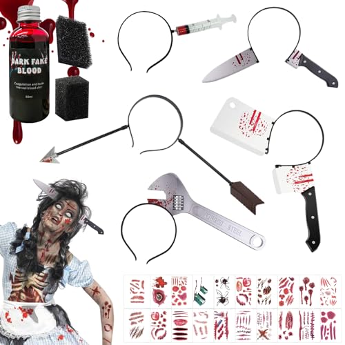 TECHEEL 5 Stück Halloween Horror Haarreif Halloween Axt im Kopf Halloween Messer im Kopf Halloween Axt Haarreif Messer Horror Zombie Accessoire Halloween Accessoires für Halloween Maskerade Rollenspie TECHEEL 5 Stück Halloween Horror Haarreif Halloween Axt im Kopf Halloween Messer im Kopf Halloween Axt Haarreif Messer Horror Zombie Accessoire Halloween Accessoires für Halloween Maskerade Rollenspie von TECHEEL