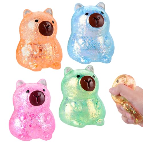 4 Stück Capybara Squeeze Toy Capybara Squishy Spielzeuge Capybara Anti Stress Spielzeug Niedliches Squishy Squeeze Spielzeug Capybara Squishy Toys Geschenke für Kinder Erwachsene von TECHEEL