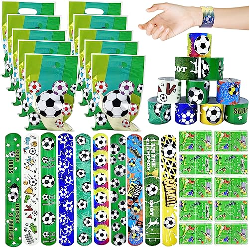 TECHEEL Fussball Kindergeburtstag Deko, 10*Armband Fussball+10*Fußball Thema Geschenktüten+10*Flipperspiel Fußball, Fussball Mitgebsel Jungen, für Geburtstag Party Fußball Motto Party Favors von TECHEEL