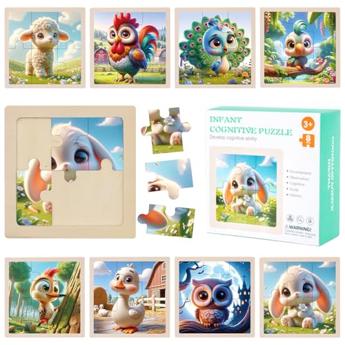 TECHEEL Mini Puzzle Spielzeug 8 Stück Puzzle Kinder ab 1 2 3 Jahre Tier Kinderpuzzle Holz Steckpuzzle für Kinder Puzzle ab 3 Spielzeug Puzzle Lernspielzeug für Kinder Geschenk Mädchen and Jungen TECHEEL Mini Puzzle Spielzeug 8 Stück Puzzle Kinder ab 1 2 3 Jahre Tier Kinderpuzzle Holz Steckpuzzle für Kinder Puzzle ab 3 Spielzeug Puzzle Lernspielzeug für Kinder Geschenk Mädchen and Jungen von TECHEEL