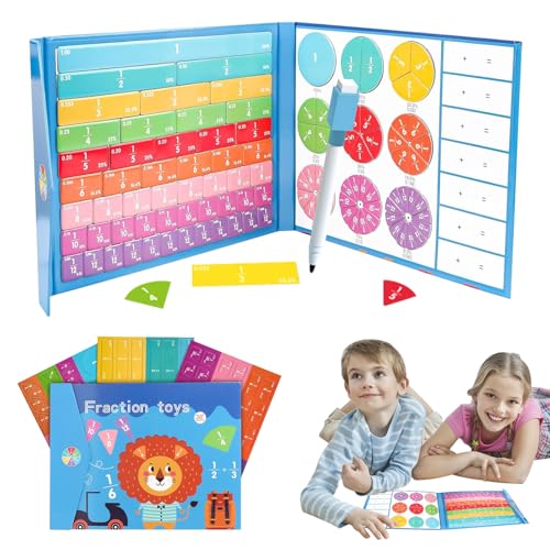 TECHEEL Montessori-Multiplikations Magnetic Fraction Tiles Klassenzimmer-Lernset Sichere und unterhaltsame Bildungsressourcen für Heimschulbedarf (Löwe) von TECHEEL