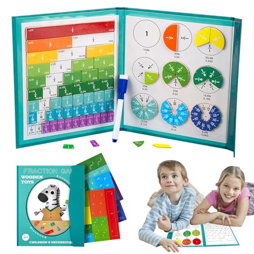 TECHEEL Montessori-Multiplikations Magnetic Fraction Tiles Klassenzimmer-Lernset Sichere und unterhaltsame Bildungsressourcen für Heimschulbedarf (Zebras) von TECHEEL