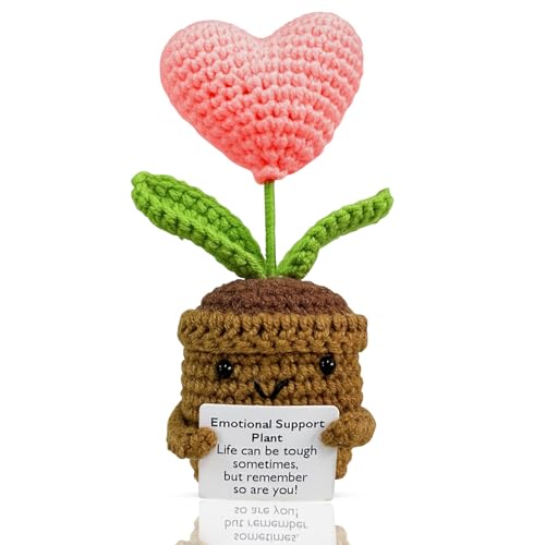 TECHEEL Pocket Hug Positive Blume Kreative Strickwolle Sonnenblume Puppe Positive Kartoffel Deutsch Pocket Hug Glücksbringer Mutmacher Geschenk für Freunde Kollegen und Famili Danke Geschenk von TECHEEL