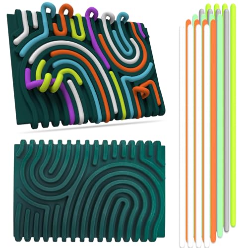 TECHEEL Sensorik Activity Board Silikon Sensory Fidget Board Sensory Fidget Spiel Toys Doppelseitiges Sensorisches Spielzeug Aktivitätsbrett Autismus Spielzeug für Kinder ab 3 Jahr & Erwachsene von TECHEEL
