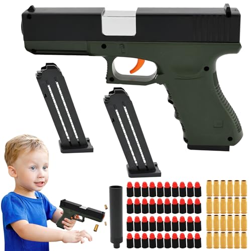 TECHEEL Spielzeug Pistole,Schaumstoff Pistol Kinder Pistole Schaumstoff-Blaster Toy Gun Spielzeug-Schaumstoff-Blaster Pistolenmodell für 12+ Kindergeschenke von TECHEEL