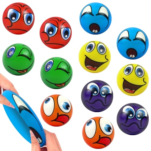 TECHEEL Stressball Lustig Gesicht Stress Bälle Knautschball Wutball für Kinder Lustige Gesichter Softball Antistressbälle Anti Stress Spielzeug Ball für Kinder Erwachsene Kindergeburtstag Mitbringsel von TECHEEL