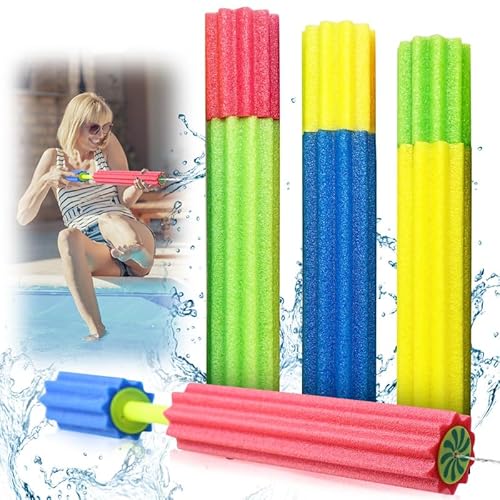 TECHEEL Wasserpistole Schaumstoff Wasserspritzpistole Bunte Kinder Schaum Wasserpistole Kinder Spritzpistole (Pflaumenförmig 4pcs) von TECHEEL