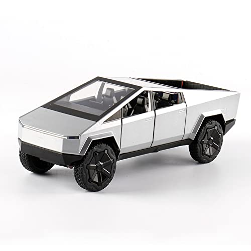 TECKEEN 1/24 Druckguss Modell Auto Spielzeug Sound Light Sammlerstück Cybertruck Pickup für Tesla von TECKEEN