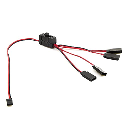 TECKEEN 4-Wege-LED-Licht Ein/Aus-Controller-Schalter Y Draht Split Kabel für TRX-4 SCX10 1/10 RC Crawler von TECKEEN