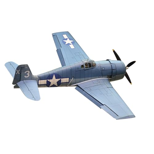TECKEEN Grumman F6F-3 Hellcat Fighter Paper Fighter Military Model Diecast Plane Model for Collection (Unassembled Kit) Model Collection von TECKEEN