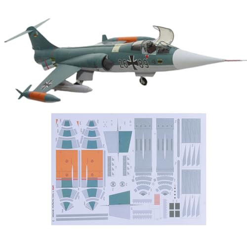 TECKEEN Maßstab 1:33 US F-104G Starfighter Paper Fighter Militär Modell Flugzeug Modell für Sammlung (unmontierter Bausatz) Modellsammlung von TECKEEN